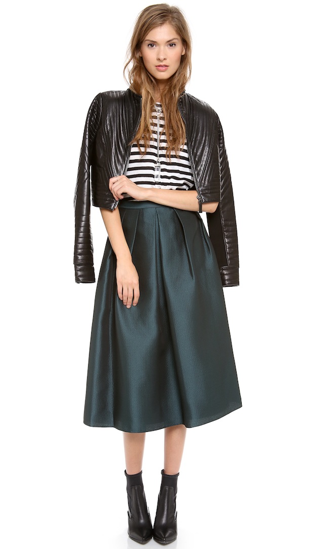 Tibi Simona Jacquard Full Skirt Green Tibi Fall 13 | Southern Arrondissement