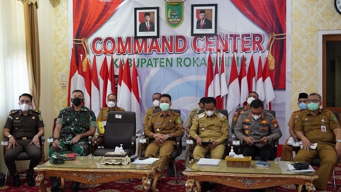 Rakor Karhutla Bersama Gubri Secara Virtual, Bupati Rohil Ajak Masyarakat Cegah Karhutla 