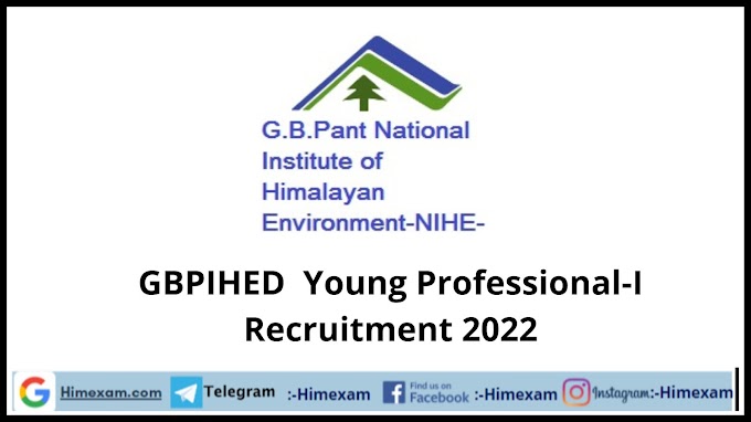 GBPIHED  Young Professional-I Recruitment 2022
