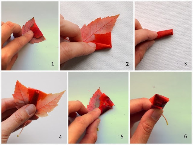 how to make flowers from autumn leaves