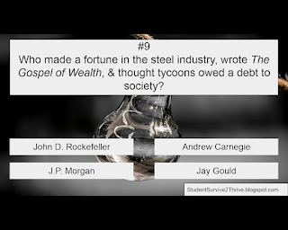 Who made a fortune in the steel industry, wrote The Gospel of Wealth, & thought tycoons owed a debt to society? Answer choices include: John D. Rockefeller, Andrew Carnegie, J.P. Morgan, Jay Gould