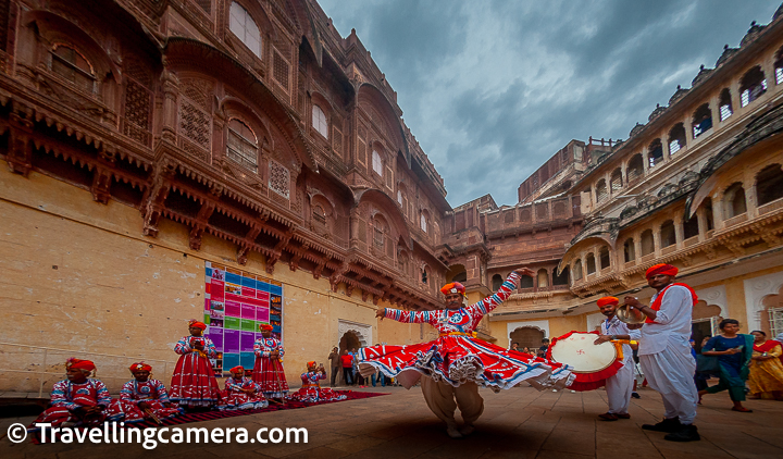 Mehrangarh fort, Jodhpur, is one of the most imposing forts I have seen till date. It even has a lift at the ground level to take tourists up to the central courtyard, without which many people would not be able to explore the fort and would have to return from the entrance.