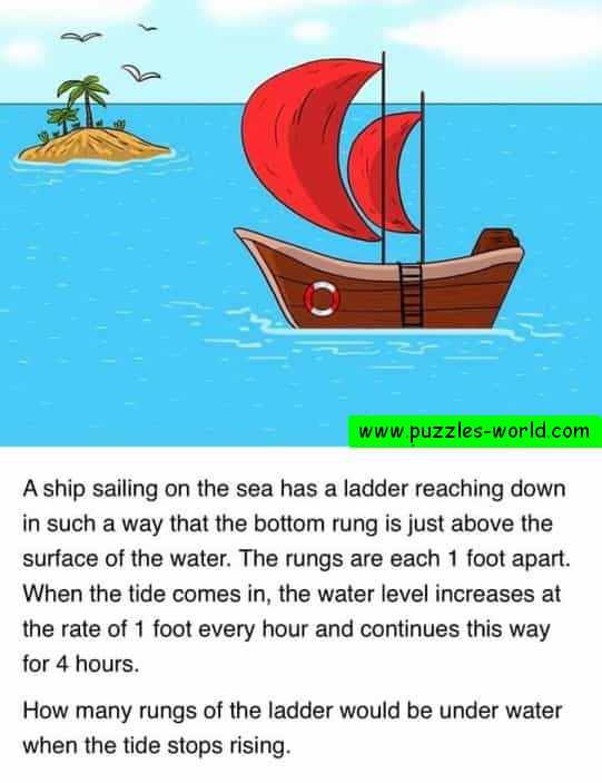 Ship with ladder and tide puzzle