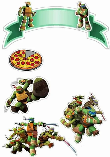 Teenage Mutant Ninja Turtles: Free Printable Cake Toppers.