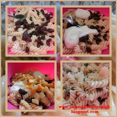 Fruity cold pasta dessert recipe