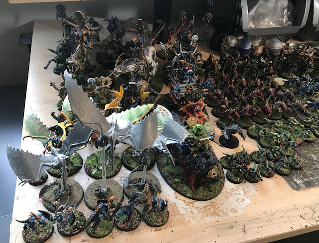 Painted Age of Sigmar Seraphon Army