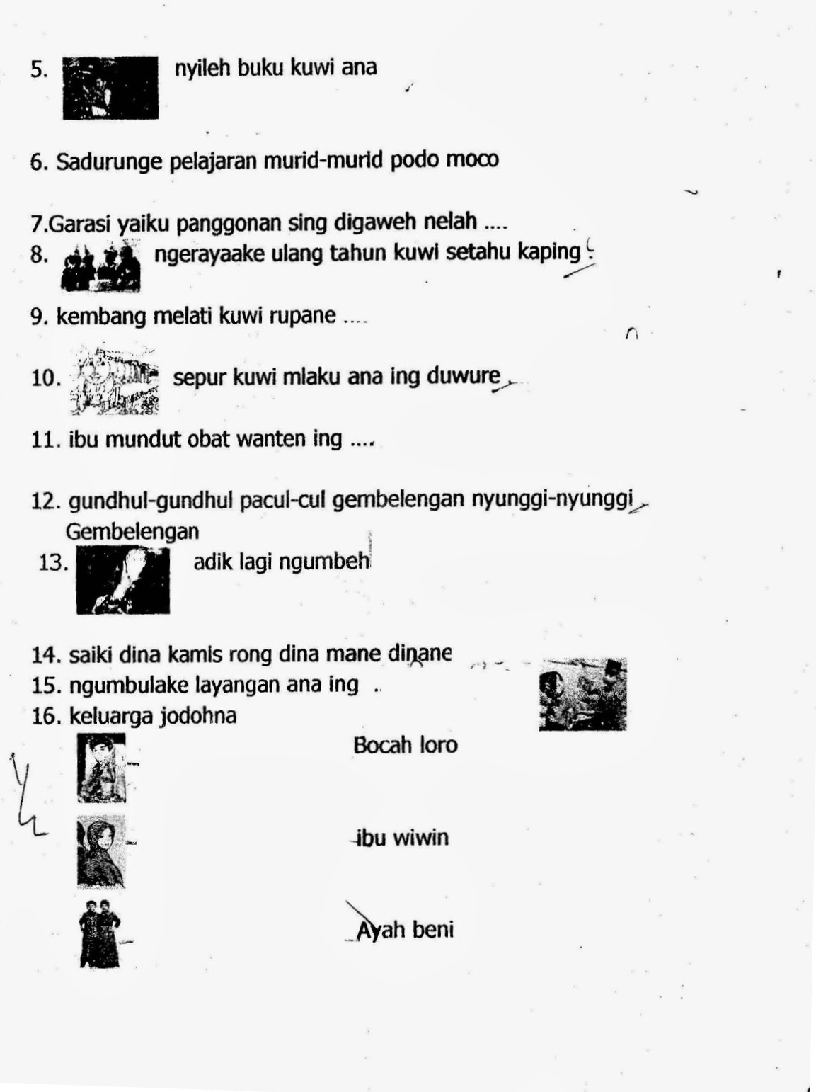 Ragam Budaya Nusantara Soal  UAS  Bahasa  Jawa  Kelas  1 