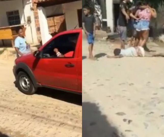 Mulher é atropelada por irmão durante briga por herança. VEJA VÍDEO