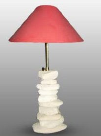 Antique table lamp with stone holder