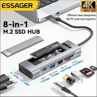 8-in-1 USB Hub With Disk Storage Function USB Type-c to HDMI-Compatible Laptop Dock Station For Macbook Pro Air M1 M2