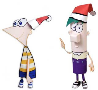 Phineas & Ferb Christmas Papercrafts