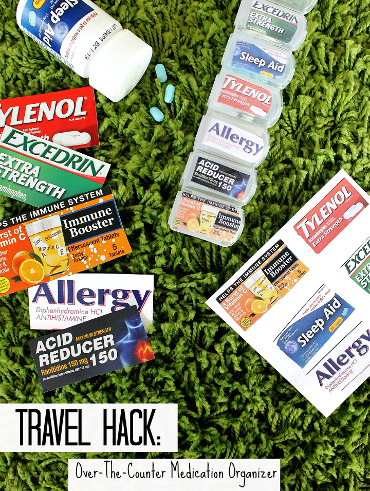 Pack over-the-counter travel medications, supplements, and vitamins in a pill organizer with the labels taped to the caps! #99YourSummer with these simple Summer Vacation Hacks that'll save you dollars and headaches! #DoingThe99 #AD