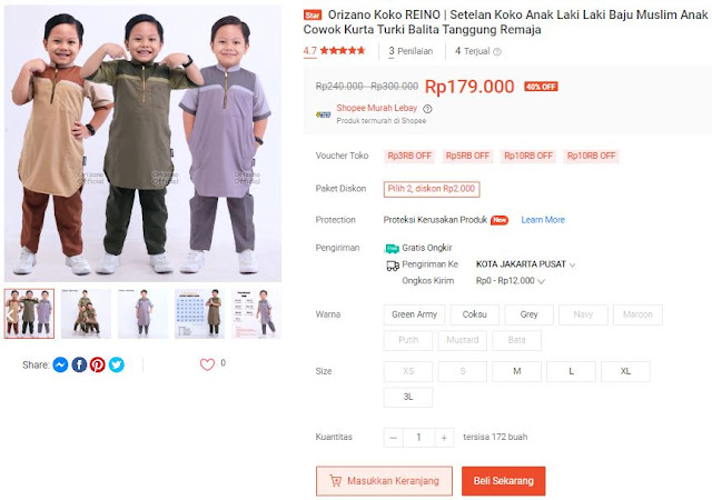 baju koko anak laki lucu