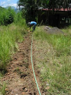 installing new water pipe