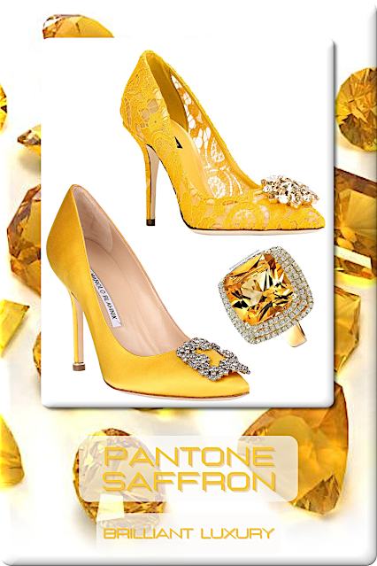 ♦Pantone Fashion Color Saffron #pantone #fashioncolor #yellow #brilliantluxury