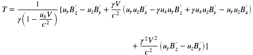 one set of terms in the Lorentz force matrix