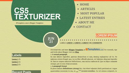 CS5 Texturizer Blogger Template