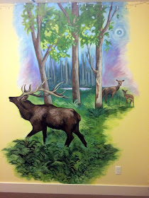 elk mural,hunting mural, pacific northwest mural, deer mural, portland mural, portland muralist