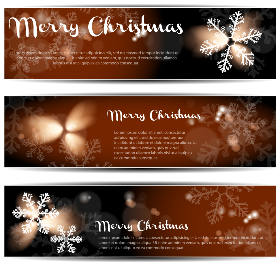 Ai Eps イラストレーター 雪の結晶が美しいクリスマス バナー Christmas Banners イラスト素材