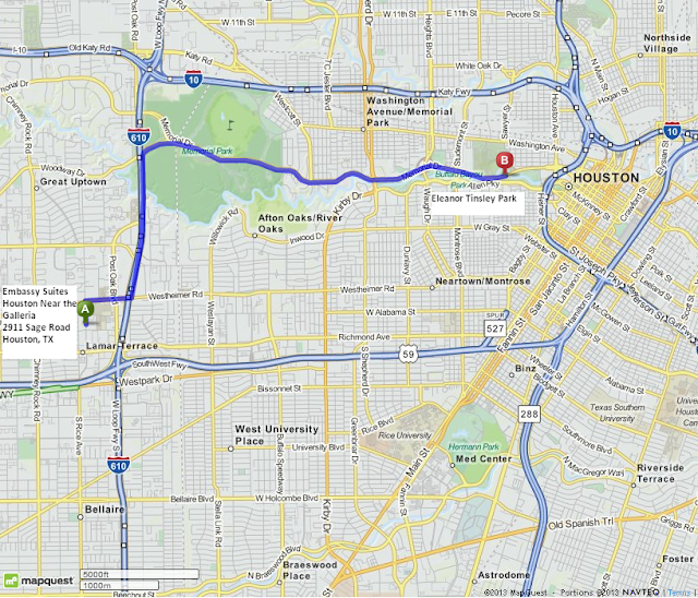 Eleanor Tinsley Park is 7 miles/14 minutes from Embassy Suites Houston Near the Galleria