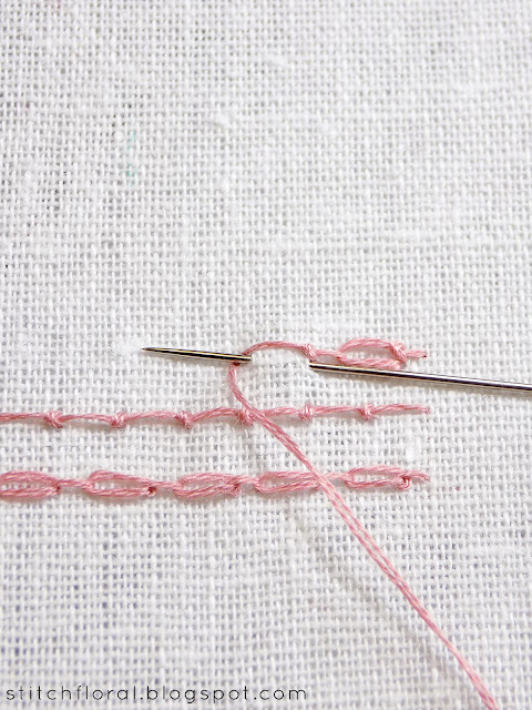 Cable chain stitch & knotted cable stitch and coral stitch