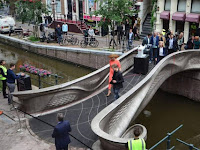 World’s first 3D-printed steel bridge opened in Amsterdam.