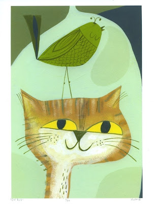 Cat Bird. 8.5 x 11 print by Matte Stephens.