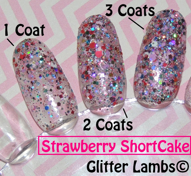 Glitter Lambs "Strawberry ShortCake"  Glitter Nail Polish