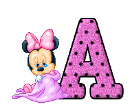 Abecedario de Minnie Bebé Llorando. Minnie Baby Crying Alphabet.