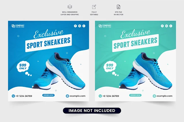 Exclusive shoe sale template vector free download