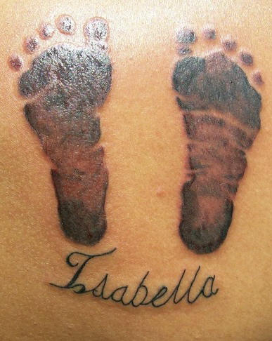 Siblings forever children tattoo Baby footprint and name tattoo
