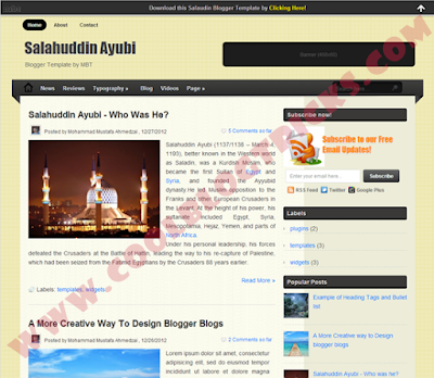 Salahuddin Ayubi - Blogger Template