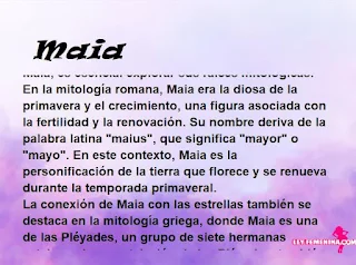 ▷ Significado del nombre Maia