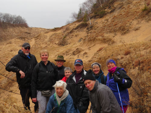 group of hikers at Arcadia Dunes