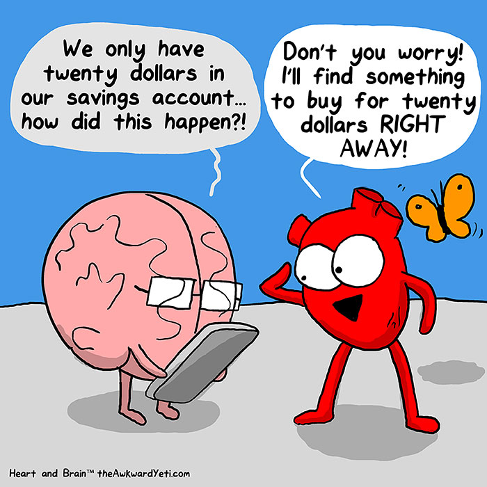 This Hilarious Comic Illustrates The Continuous Fight Between Our Heart And Our Brain