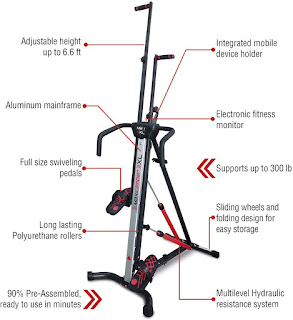 MaxiClimber XL-2000 Hydraulic Resistance Vertical Climber, image, review features & specifications