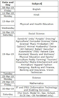 HBSE 10th Datesheet 2019 (Released)| Haryana Board Datesheet 2019- Download Here