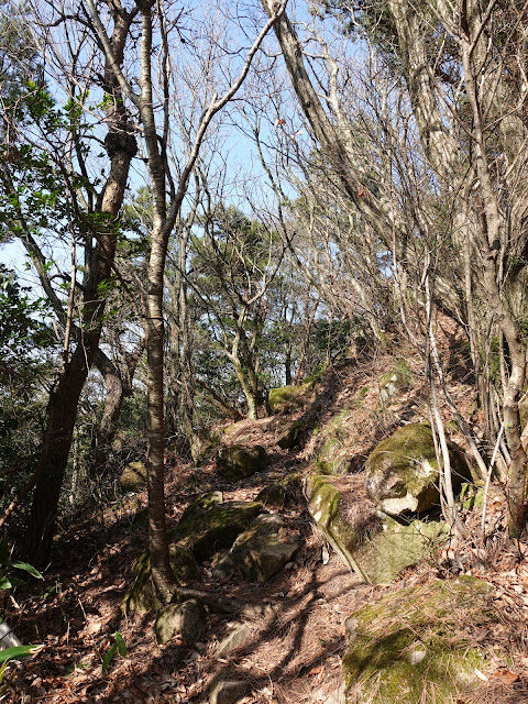 孝霊山　電波塔の山の山頂近くの孝霊山登山口から降りる