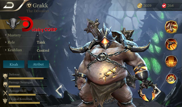 Arena of Valor : Hero Grakk ( The Devourer ) Tanker Builds Set up Gear