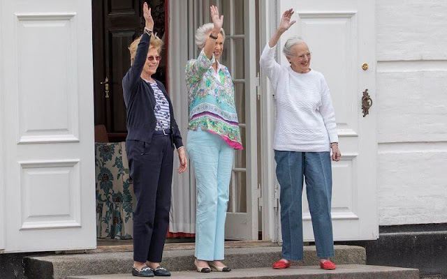 Queen Margrethe, Princess Benedikte and Queen Anne-Marie attended the changing of the Royal Guards
