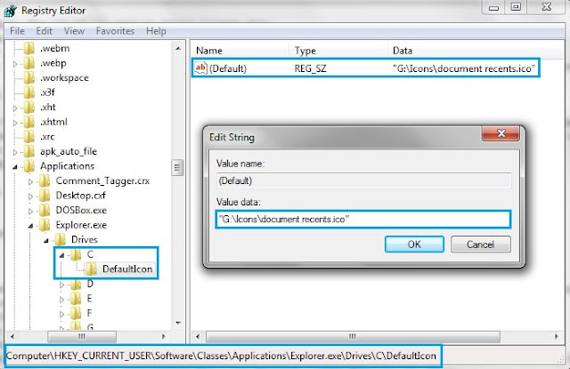 Drive DefaultIcon Value Data Registry