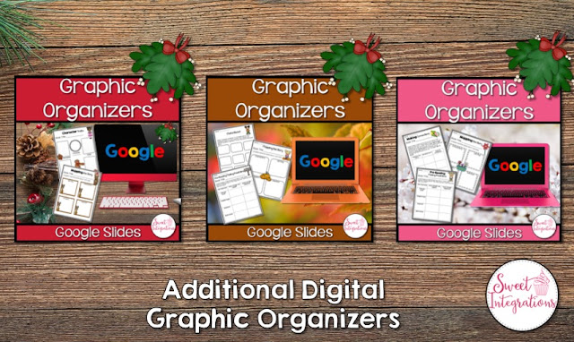 "Additional Digital Graphic Organizers" with three options; Christmas, fall, and spring