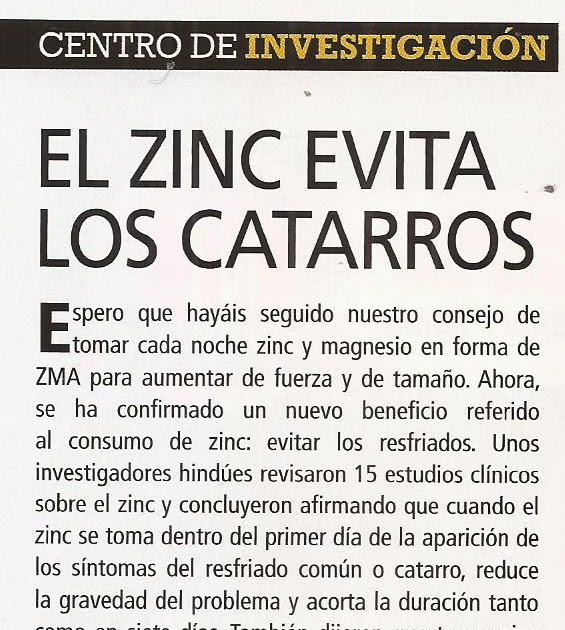 EL ZINC EVITA LOS CATARROS