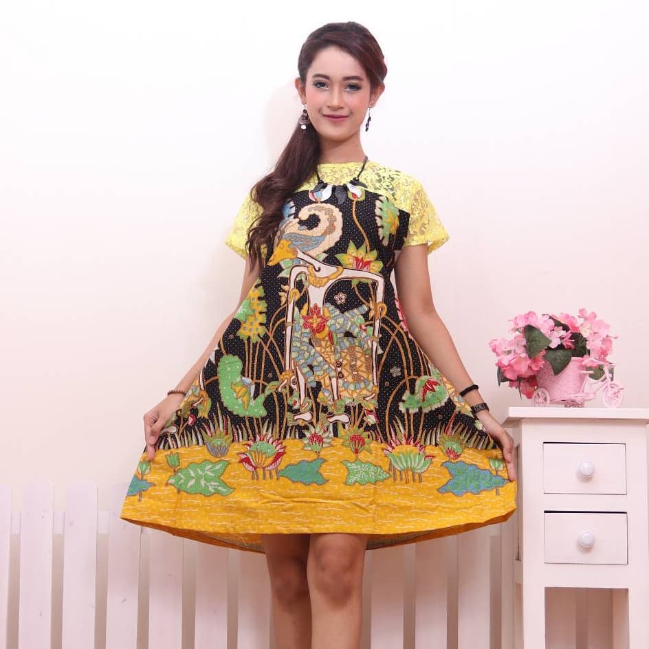  Contoh  Baju  Batik  Wanita  Modern  Model Dress Batik  Terbaru 2021