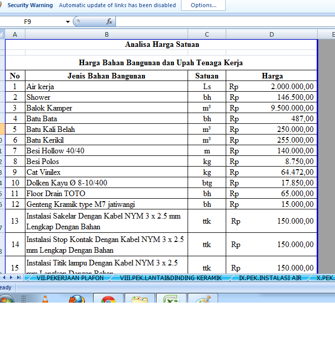 TUGAS KULIAH RAB perhitungan rab untuk rumah type 45