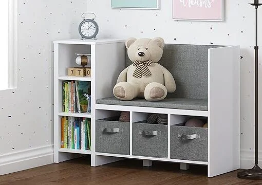 Best Kids Reading Nook Bench with Bookshelf
