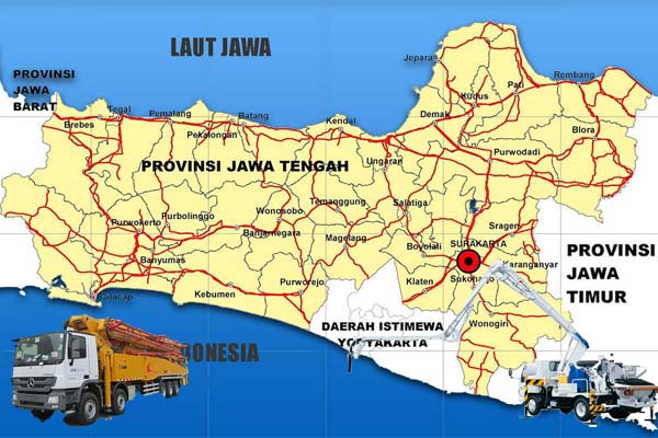 Jangkauan Pengiriman Sewa Pompa Beton di Wonosobo