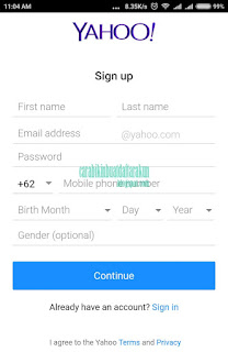 cara daftar buat email baru di yahoo lewat hp