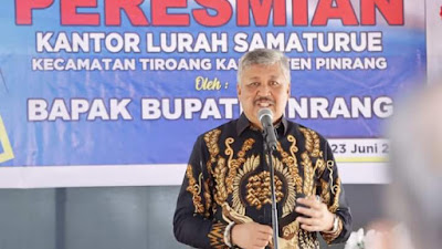 Bupati Pinrang Resmikan Kantor Lurah Samaturue 