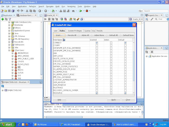 How to register Oracle Database 11g XE with Oracle JDeveloper and Edit, unblock the database users. oracle jdeveloper tutorials, oracle database XE tutorial, database management tutorial, oracle XE, database XE, how to edit and unblock database user in oracle database xe, oracle database XE connectivity with Jdeveloper, database administration, database software, java web action, database development software tool, oracle database server, Oracle database 11g XE